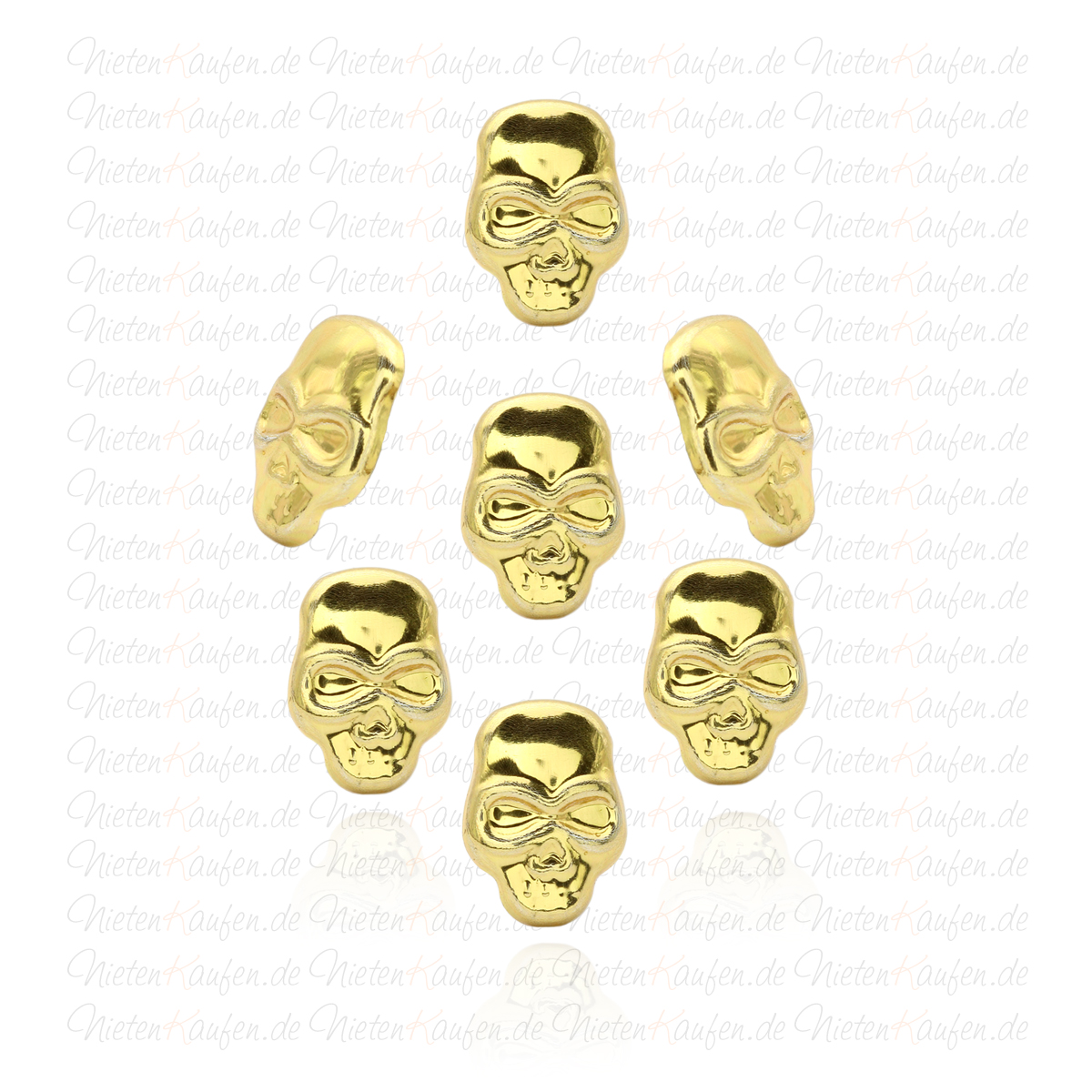 Goldene Skull - Totenkopf Nieten
