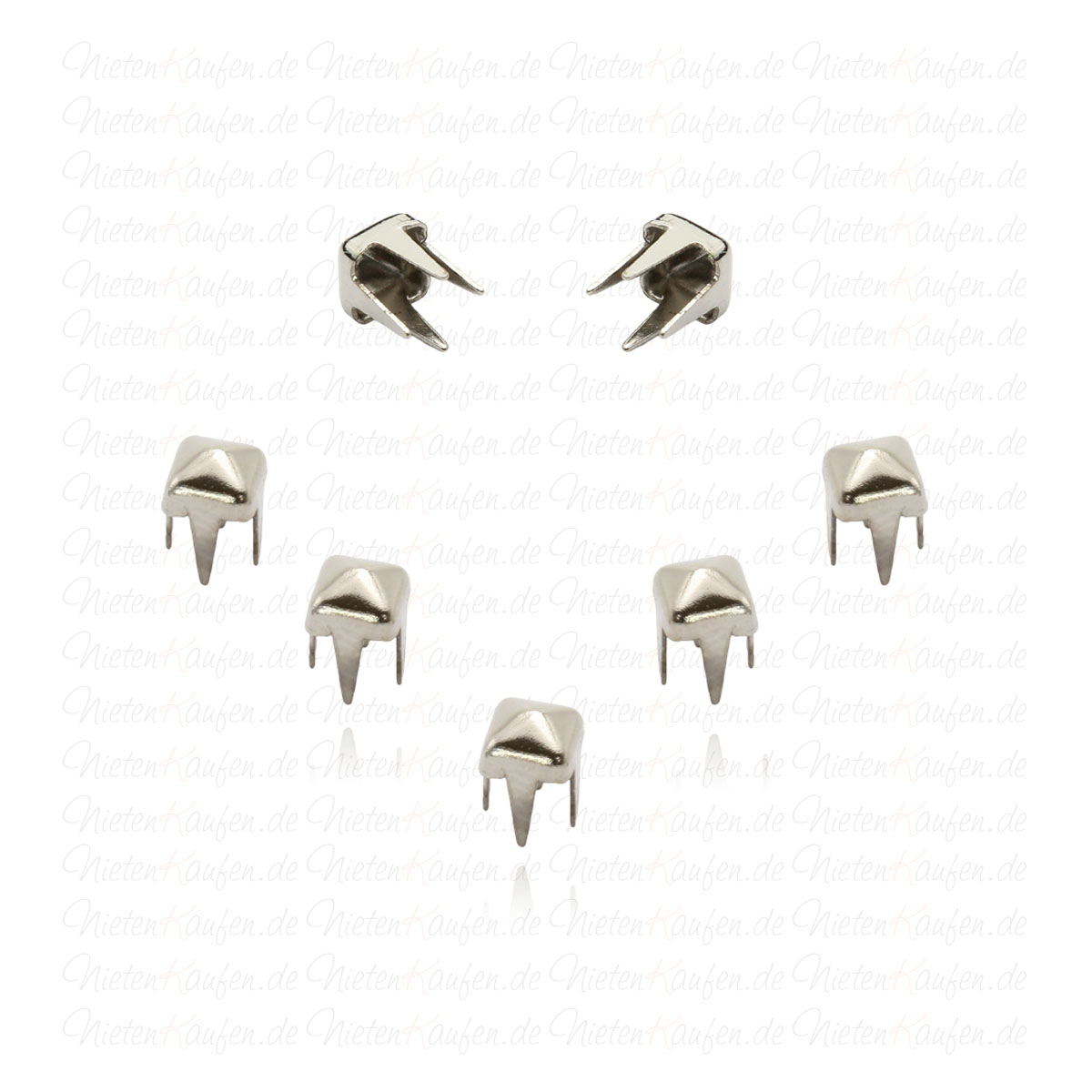 Silberne Pyramidennieten 3 mm