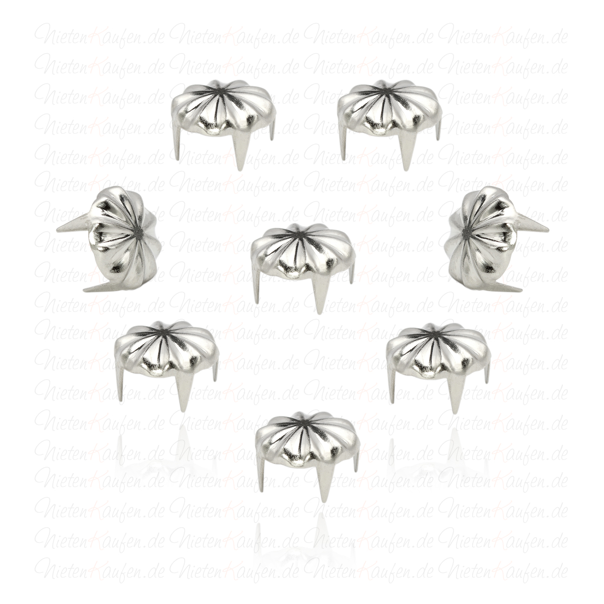 Flower Nieten Silber 9 mm