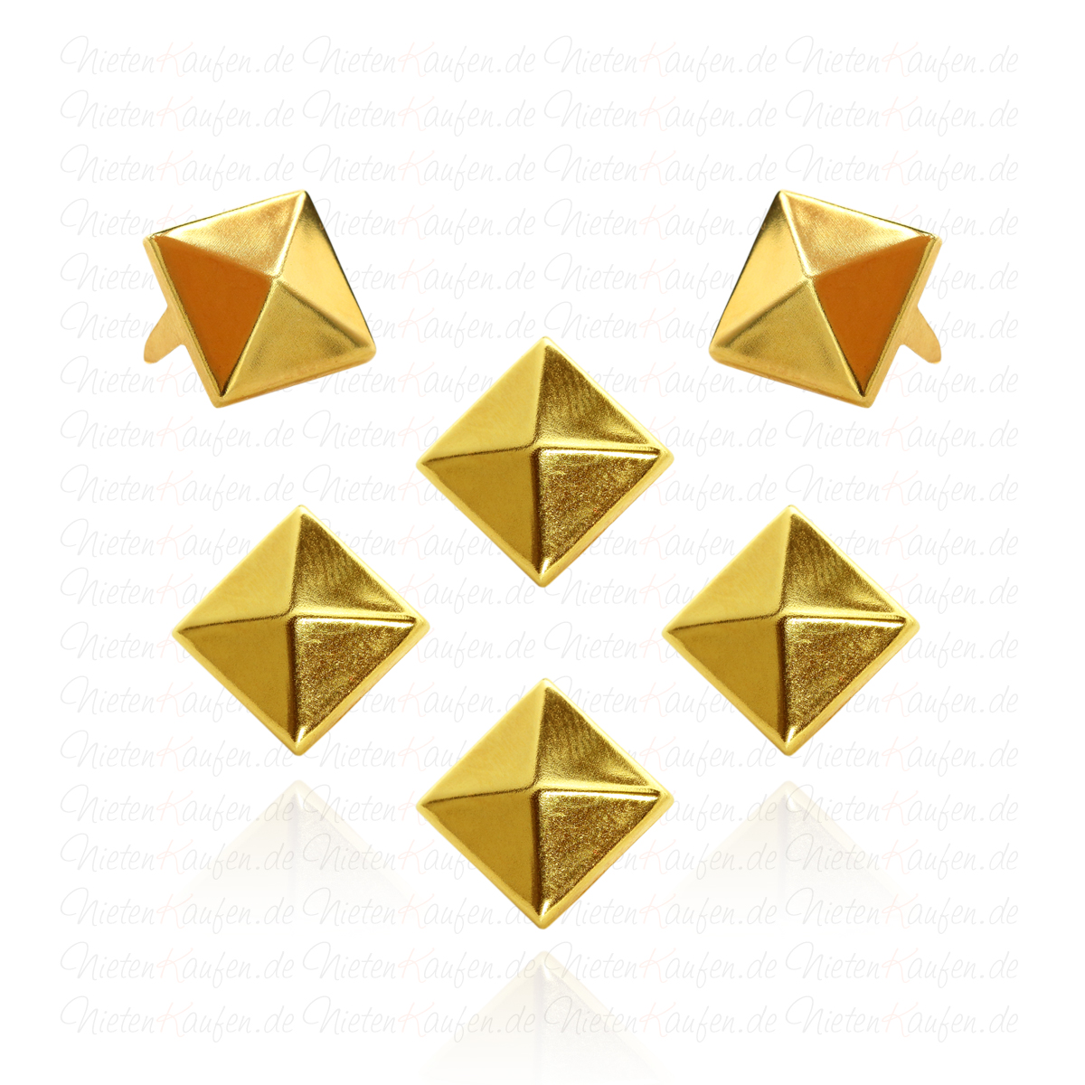 Pyramidennieten Gold 12 mm