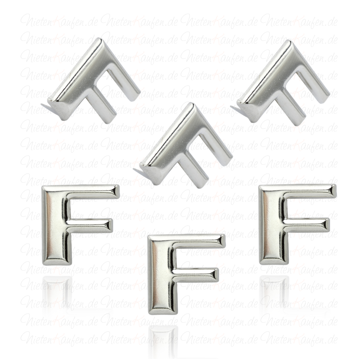 F - Metall Buchstaben Niete - Alphabet Nieten