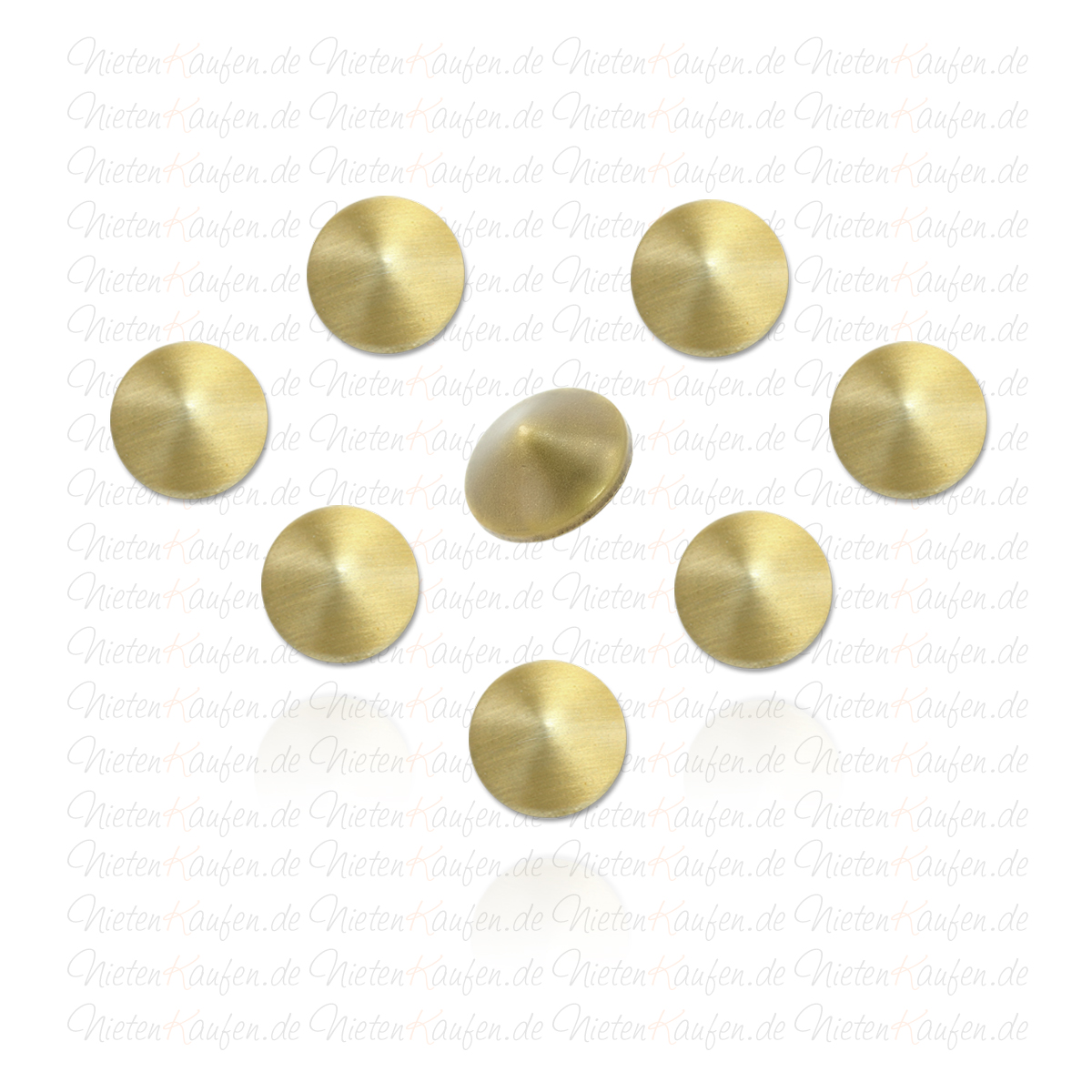 6mm Altmessing Kegelnieten - Spitznieten -  Klebenieten - Bastelnieten - Nieten zum Aufkleben - Bügelnieten - Nieten zum Aufbügeln