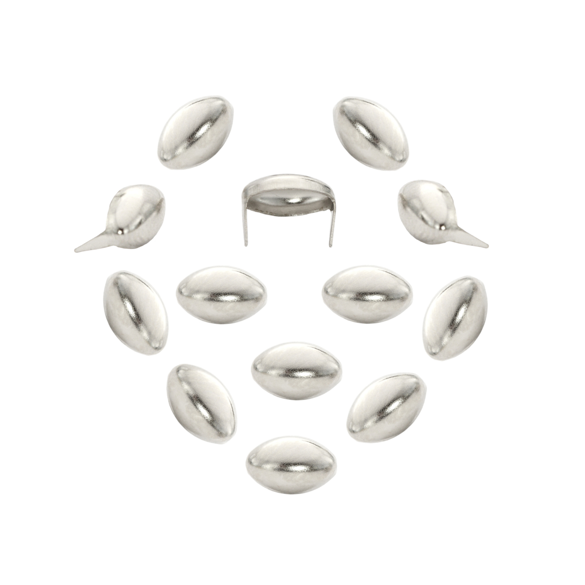Oval Nieten Silber