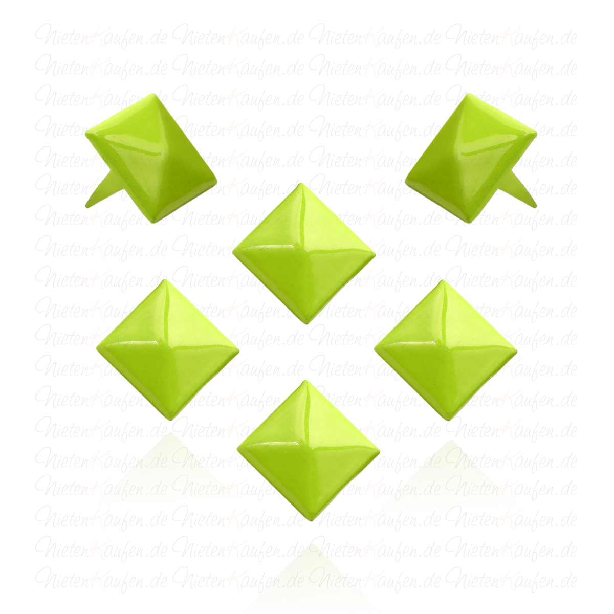 Neongelbe Pyramidennieten 12 mm