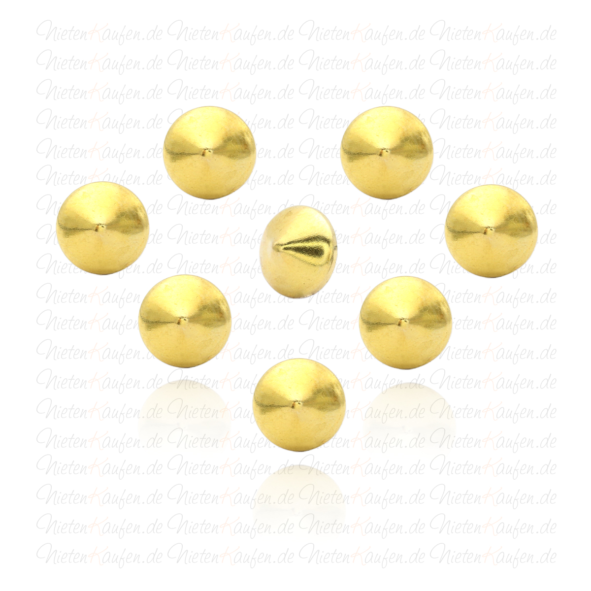 Goldene Kegelnieten - Spitznieten -  Klebenieten - Bastelnieten - Nieten zum Aufkleben - Bügelnieten - Nieten zum Aufbügeln