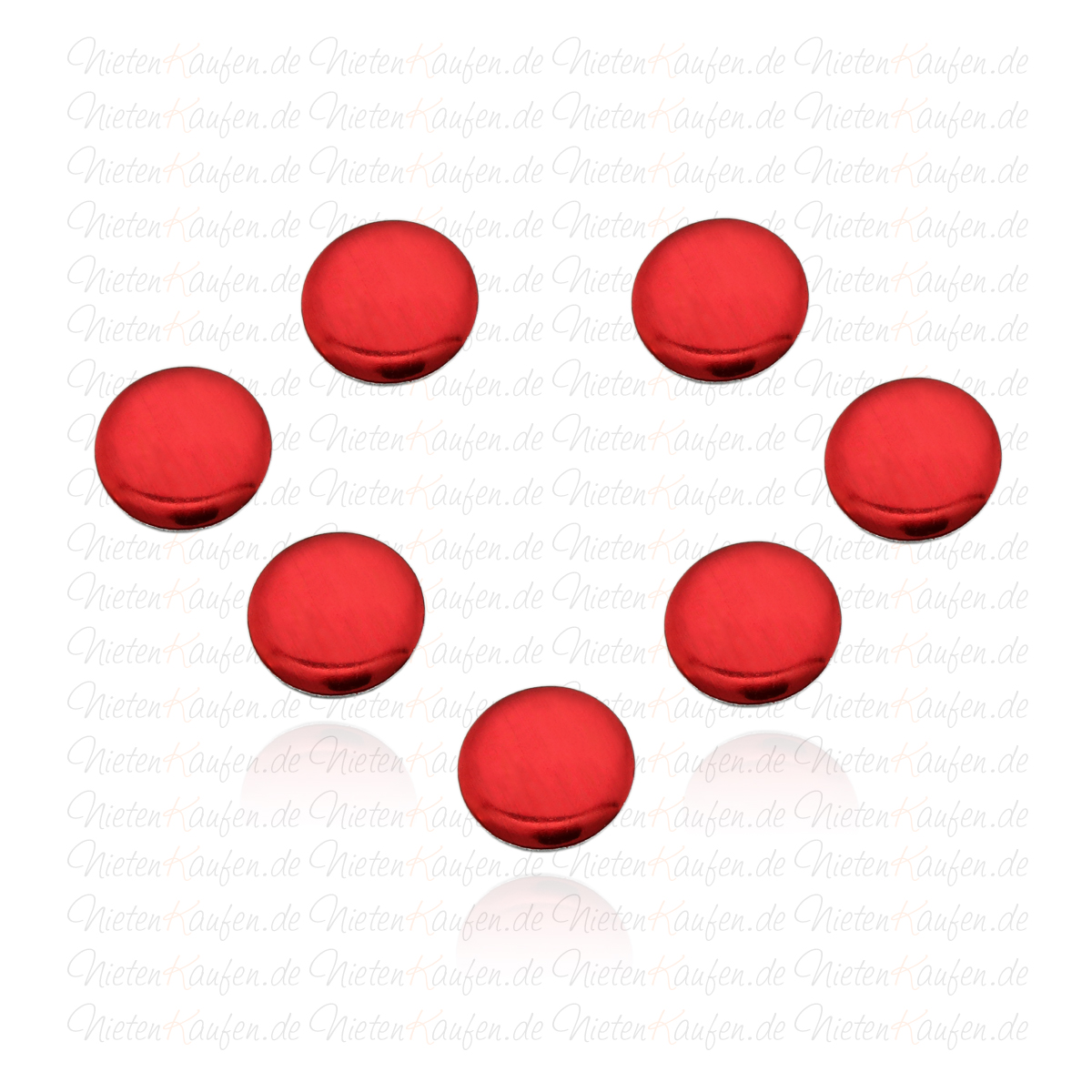 5mm Rote Rundnieten - Klebenieten - Bastelnieten - Nieten zum Aufkleben - Bügelnieten - Nieten zum Aufbügeln