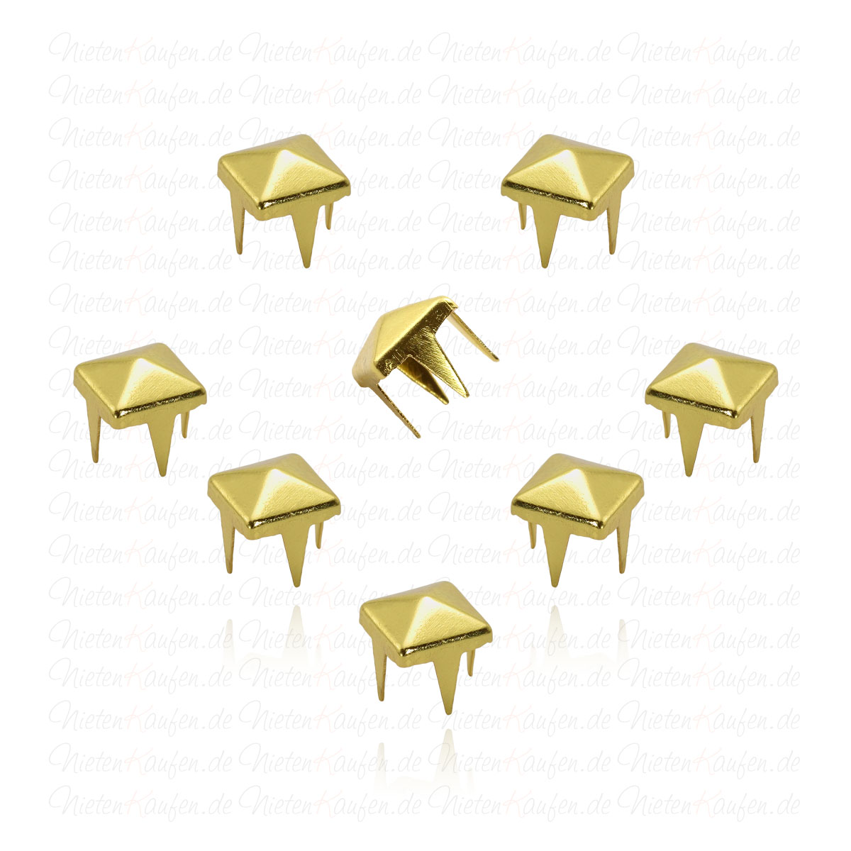 Goldene Pyramidennieten 6 mm